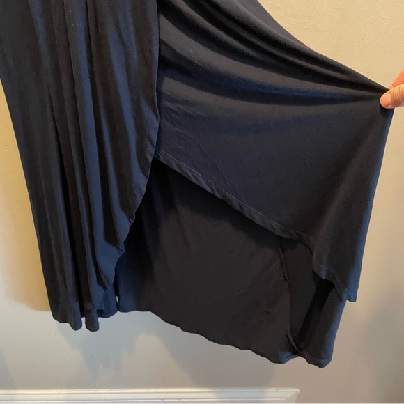 Lulus Maxi wrap Dress Surplice Neckline Navy Blue Size Small Formal Tie Straps - Picture 7 of 9